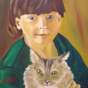 "Boy and his cat"