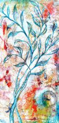 Flower Sketch on Wood 3 - 3239