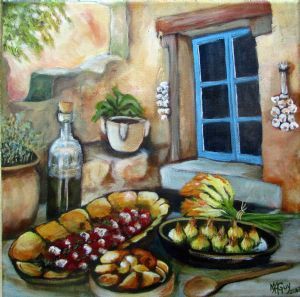 "Still Life with Platters"