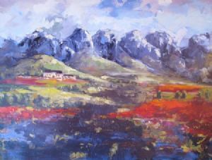 "Cape Wine Land Farm Scene"