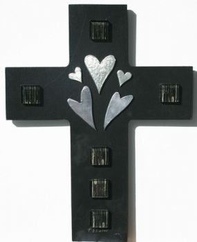 "Cross with hearts"