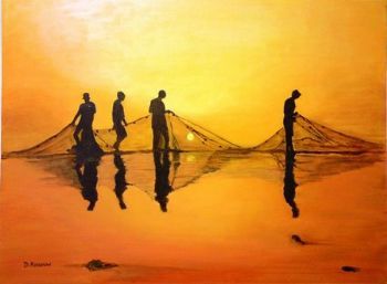 "Treknetters at dusk"