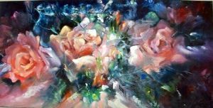 "Chrystal vase and roses ..."