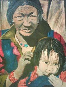 "Mongolian Women and Child"