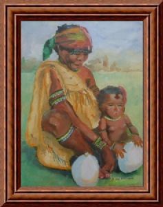 "San Woman and Grandchild"