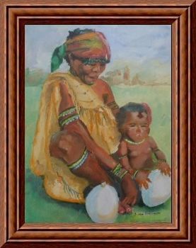 "San Woman and Grandchild"