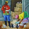 "Feeding chickens"