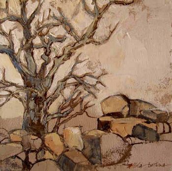 "Boulders and Tree"