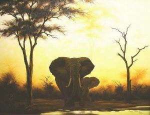 "Sunset Waterhole"