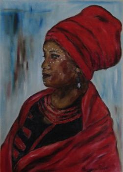 "Xhosa Tribal Lady in Red 1"