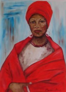"Xhosa Woman in Red 2"