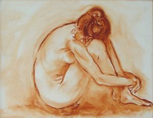 "Sepia Nude - Anna Grieving"