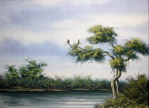 "Okavango Scene with Fish Eagles"