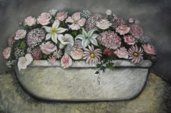 "Bowl with Pink Flowers"
