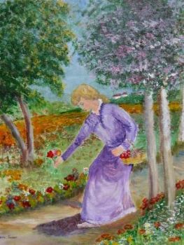 "Picking flowers in the field"