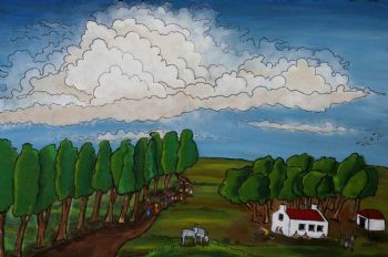 "Naive Art: A Rural Scene"