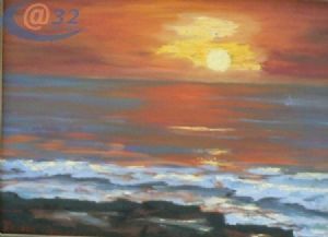 "Sunset over the see"