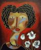 "Woman with White Roses"