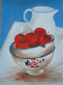 "Enamel With Tomatoes "