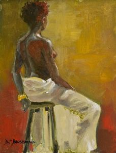 "Nude 2 Seated on Stool"