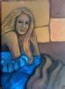 "Woman - Blue and Brown"