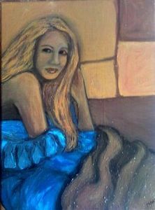 "Woman - Blue and Brown"