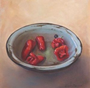 "Chilies in Enamel Bowl"