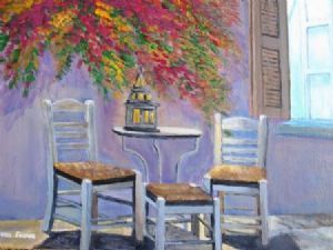 "Peaceful Scene on Patio After Sunset"
