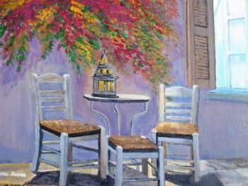 "Peaceful Scene on Patio After Sunset"