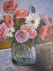 "Spring Flowers in Vase"