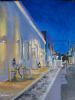 "Street Scene in Mykonos After Dark"