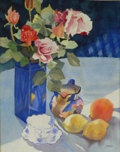 "Blue Jug With Lemons"