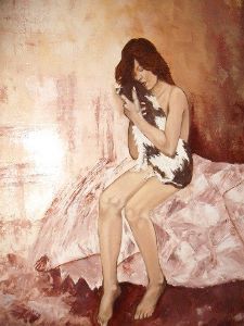 "Woman and Her Dog "