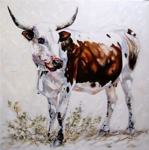 "Nguni Cow - Woman carry wood"