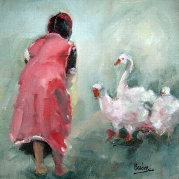 "Girl with Geese"