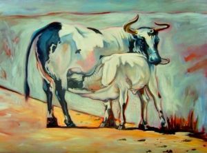 "Nguni Mom and Calf"