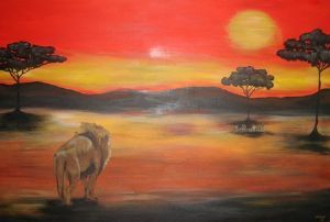 "Lions at sunset"