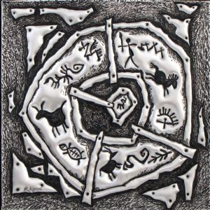 "Circle of Life 3 in Metal  1/1- Tribal Sculpture"
