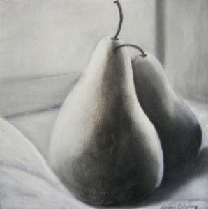 "Black & White Pears 4"