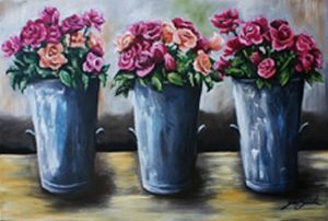 "Pails of Pink Roses"
