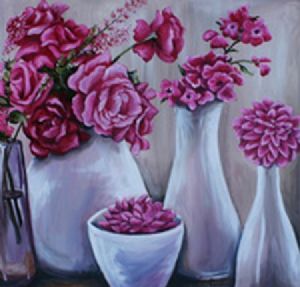 "Still-life with Pink Flowers"