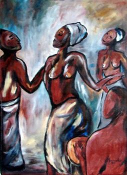 "Africa - Dancing Girl and Drummer"