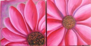 "A Duo of Pink Daisies"