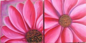 "A Duo of Pink Daisies"