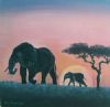 "Elephants at Sunset"