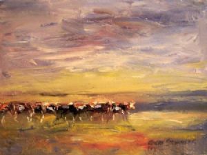 "Cattle heading home"
