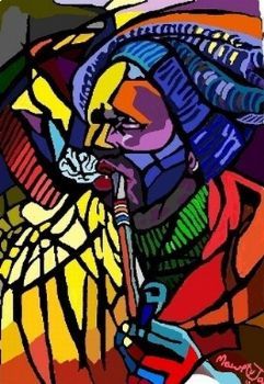 "Mother Enjoying Pipe"