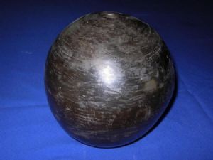 "Saw Dust Fired Large Round Pot"