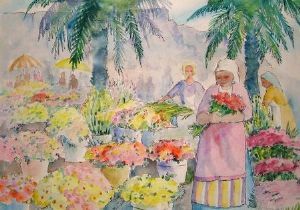 "Flower Sellers on Grand Parade Cape Town"
