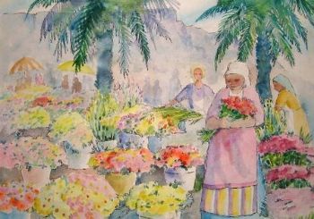 "Flower Sellers on Grand Parade Cape Town"
